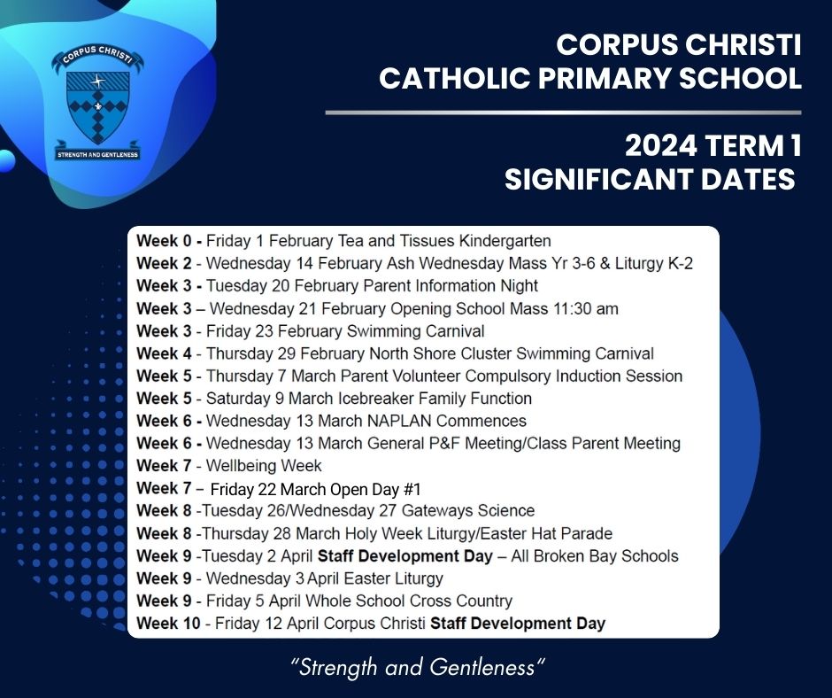 2024 Term 1 Significant Events Corpus Christi St Ives